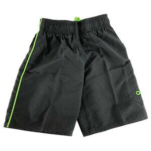Speedo Boys Swim Trunks Drawstring Mesh Cargo Black Size 4